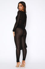 No Tomorrow Long Sleeve Lace Jumpsuit Black