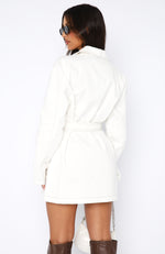 Sweet Moments Long Sleeve Denim Dress Cream Wash