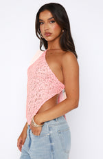 It's A Love Story Lace Top Pink