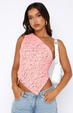 It's A Love Story Lace Top Pink