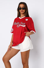 Hit A Home Run Oversized Jersey Red