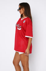 Hit A Home Run Oversized Jersey Red