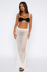 I Might Be Wrong Crochet Maxi Skirt Off White