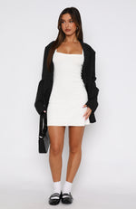 In This Moment Ribbed Mini Dress White