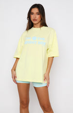 Look On The Bright Side Oversized Tee Lemon