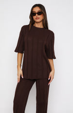 Stick To It Short Sleeve Top Chocolate