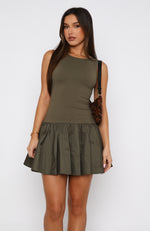 Bring Them To Me Mini Dress Khaki