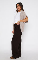 No One's Fault Tailored Linen Pants Espresso