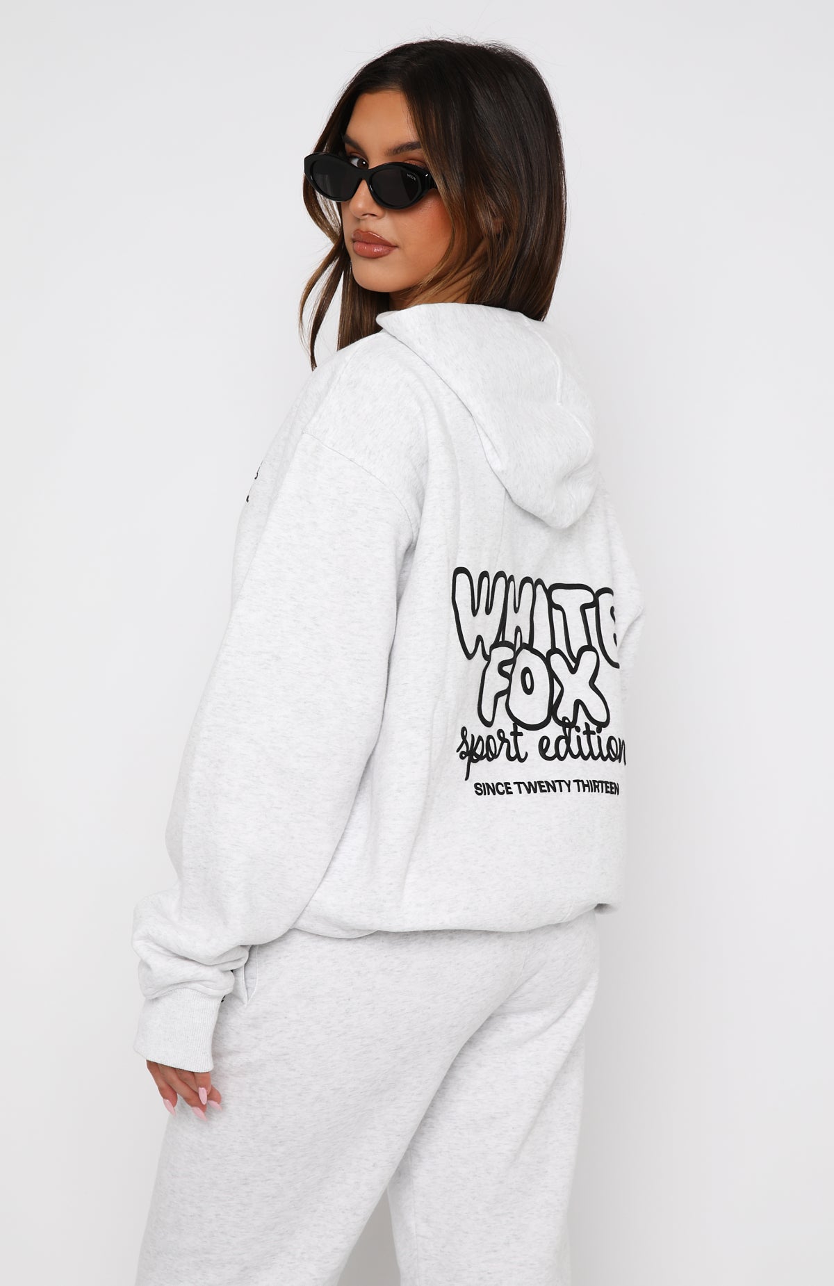 Sport Edition Oversized Hoodie Grey Marle | White Fox