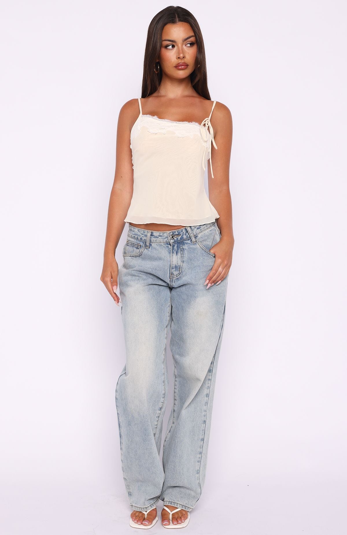 Blissfully Bold Lace Cami Top Cream | White Fox Boutique US