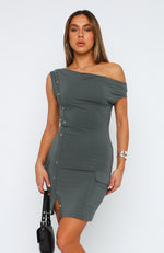 Not Too Late Mini Dress Petrol