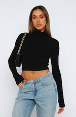 Her Obsession Long Sleeve Crop Black