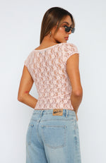 Save A Dance Lace Top Soft Pink
