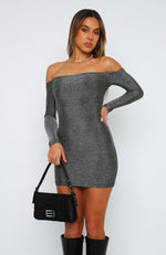 Won't Get Over You Long Sleeve Mini Dress Silver