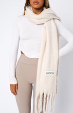 Let's Get Cozy Oversized Scarf Winter White