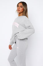You're Worth It Oversized Sweater Grey Marle