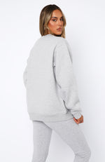 You're Worth It Oversized Sweater Grey Marle