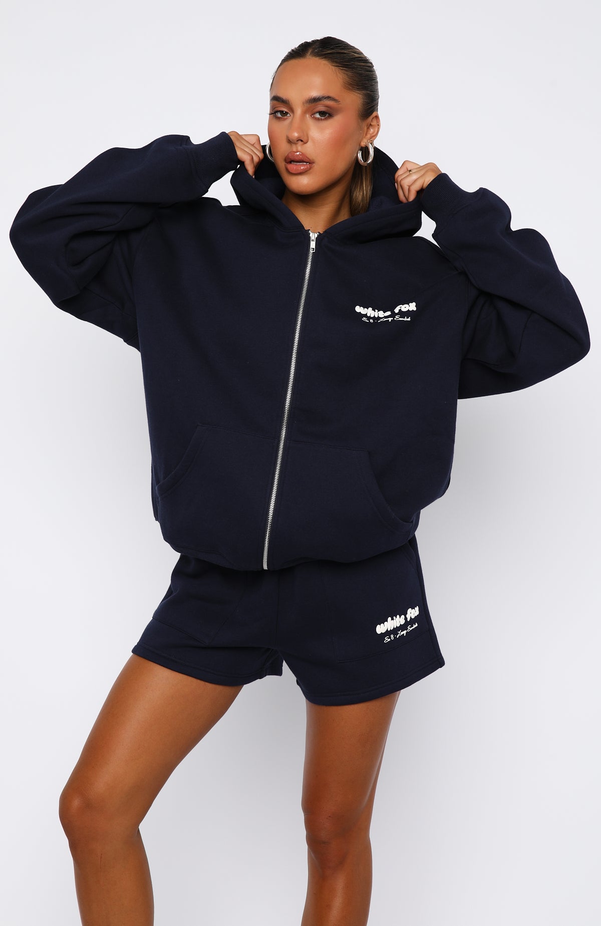 Era 8 Zip Front Hoodie Nautical | White Fox Boutique US