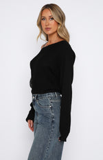 Cover Me Up Knit Sweater Black