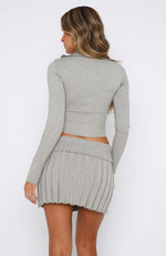 Later Than Before Long Sleeve Crop Grey
