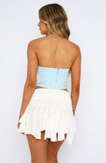 Run The Game Strapless Bustier Blue