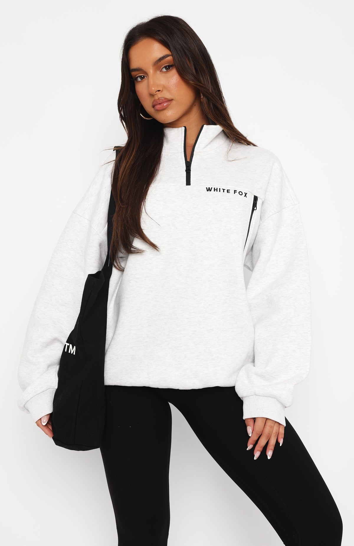 Where Did You Go Zip Front Sweater Grey Marle | White Fox Boutique US