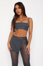 The Make Up Crop Grey Check
