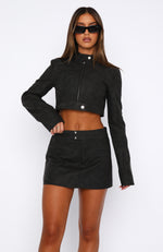 Flaunt It PU Mini Skirt Black