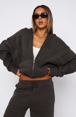 Everything You Want Zip Front Hoodie Shadow