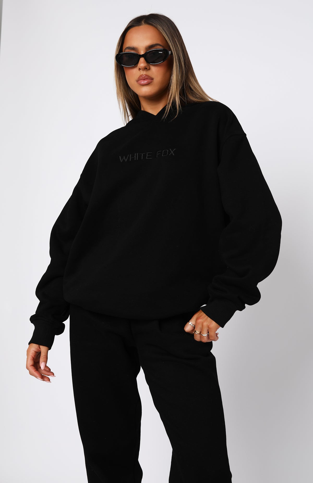 Stay Lifted Oversized Hoodie Black | White Fox Boutique US