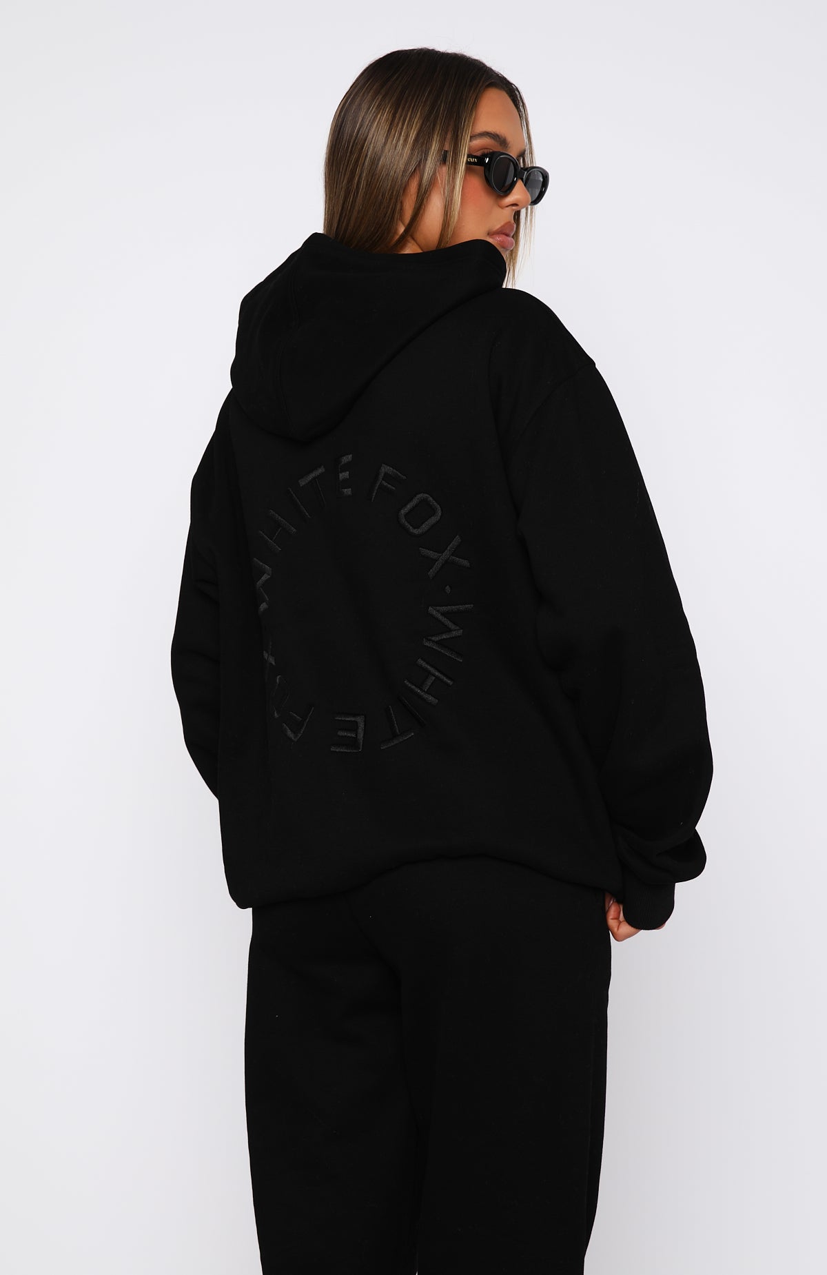 Stay Lifted Oversized Hoodie Black | White Fox Boutique US