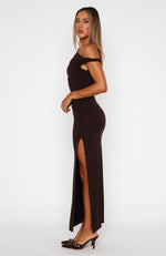 Little Bit Dramatic Maxi Dress Dark Chocolate