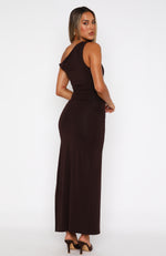 Little Bit Dramatic Maxi Dress Dark Chocolate