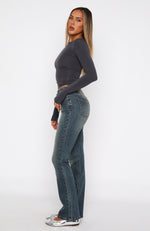 Elise High Rise Bootleg Jeans Mid Vintage Blue