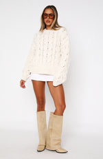 Real Feelings Oversized Knit Sweater Off White