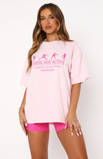 Take The Shot Oversized Tee Pink