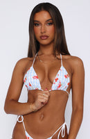 Golden Hour Bikini Top Blue Gingham Floral