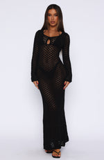 Embrace It All Long Sleeve Maxi Dress Black