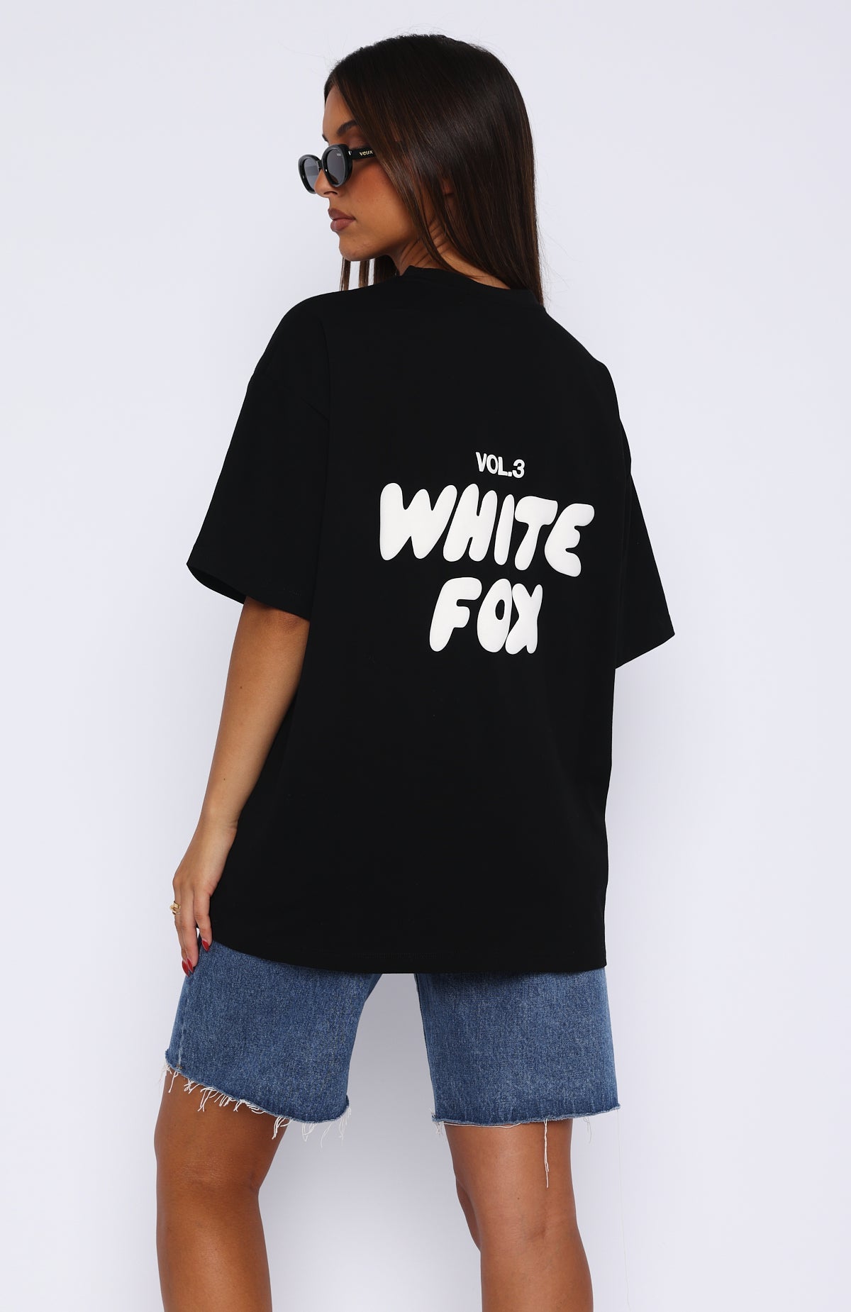 Offstage Back Graphic Oversized Tee Monochrome | White Fox Boutique US