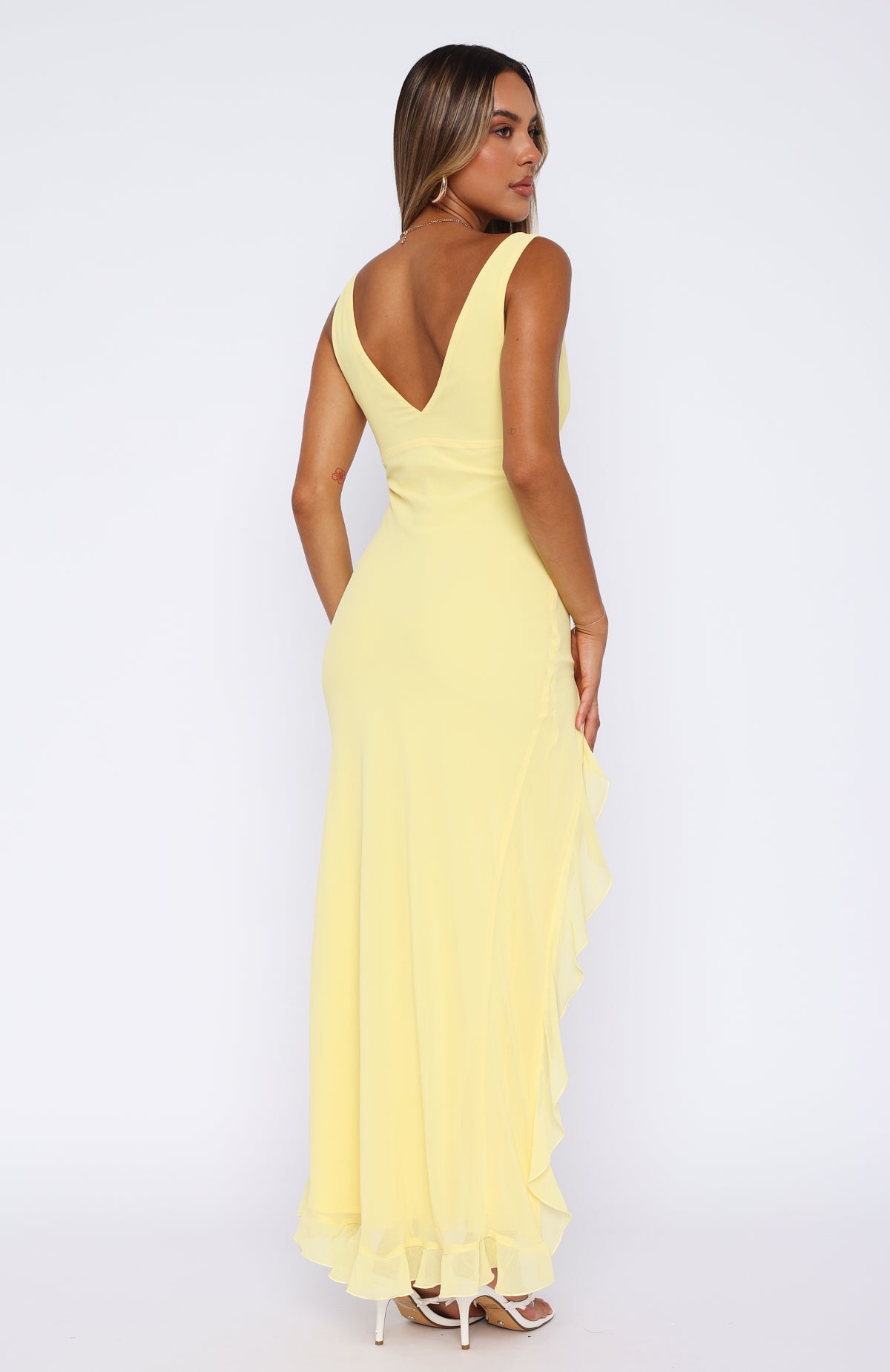 it's not the same maxi dress lemon White Fox Its Not The Same Maxi Dress Lemon