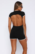 She's Totally Worth It Playsuit Black
