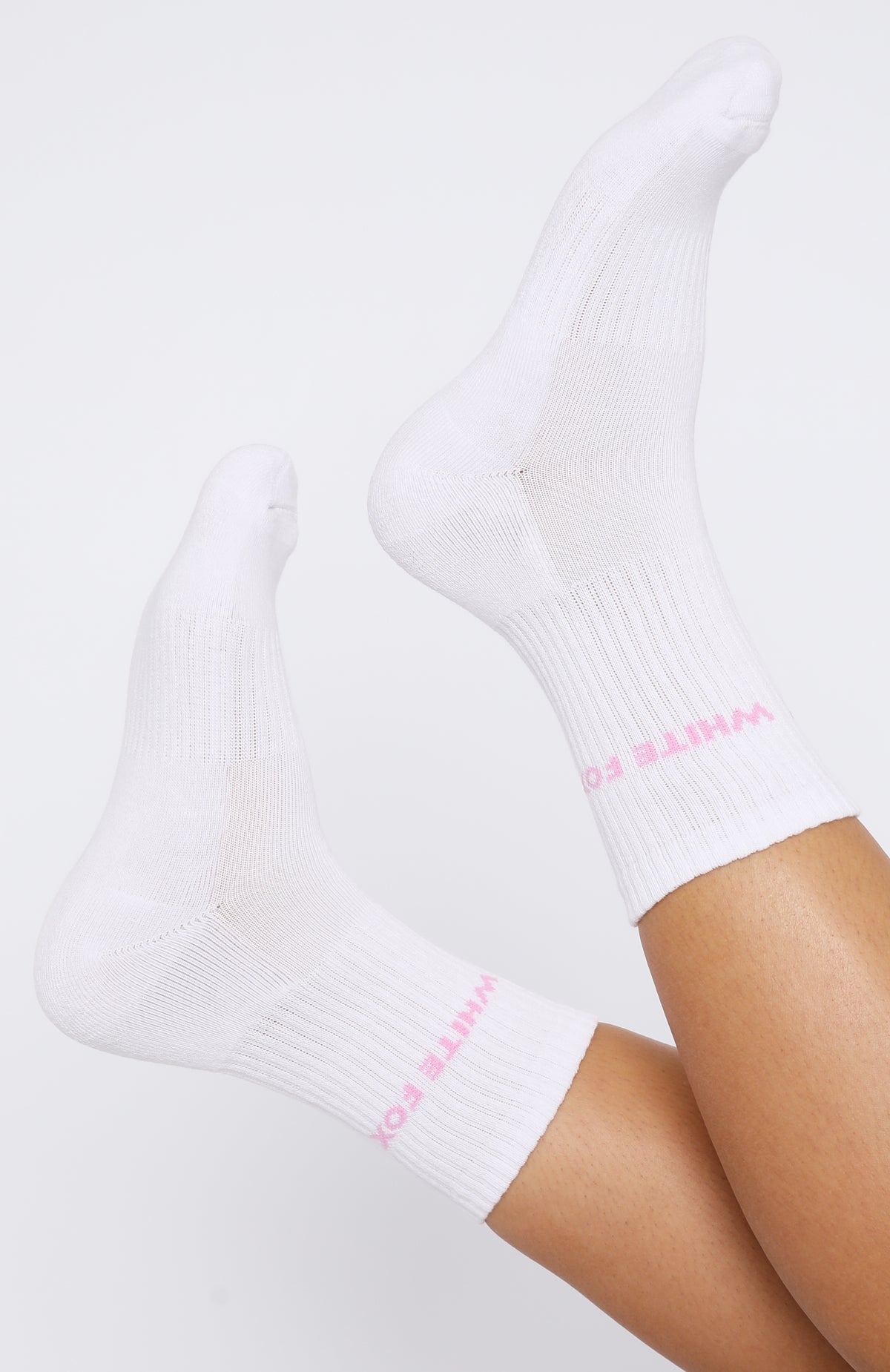 All For It Socks White/Pink | White Fox Boutique US