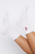 Elle Socks White