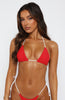 Golden Hour Bikini Top Red/White