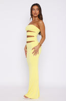 Midnight Rain Maxi Dress Lemon