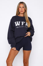 Sporty Girl Oversized Sweater Navy