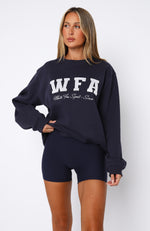 Sporty Girl Oversized Sweater Navy