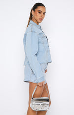 Only Want To Be With You Denim Jacket Light Blue Wash