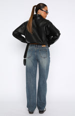 What You Don't See Low Rise Straight Leg Jeans Brown Blue Acid Wash