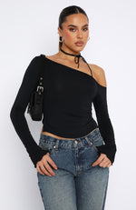 Don't Need A Lot Long Sleeve Top Black